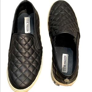 👡STEVE MADDEN👡 Chic Ecentrcq Sporty Quilted Slip-on Sneaker Black